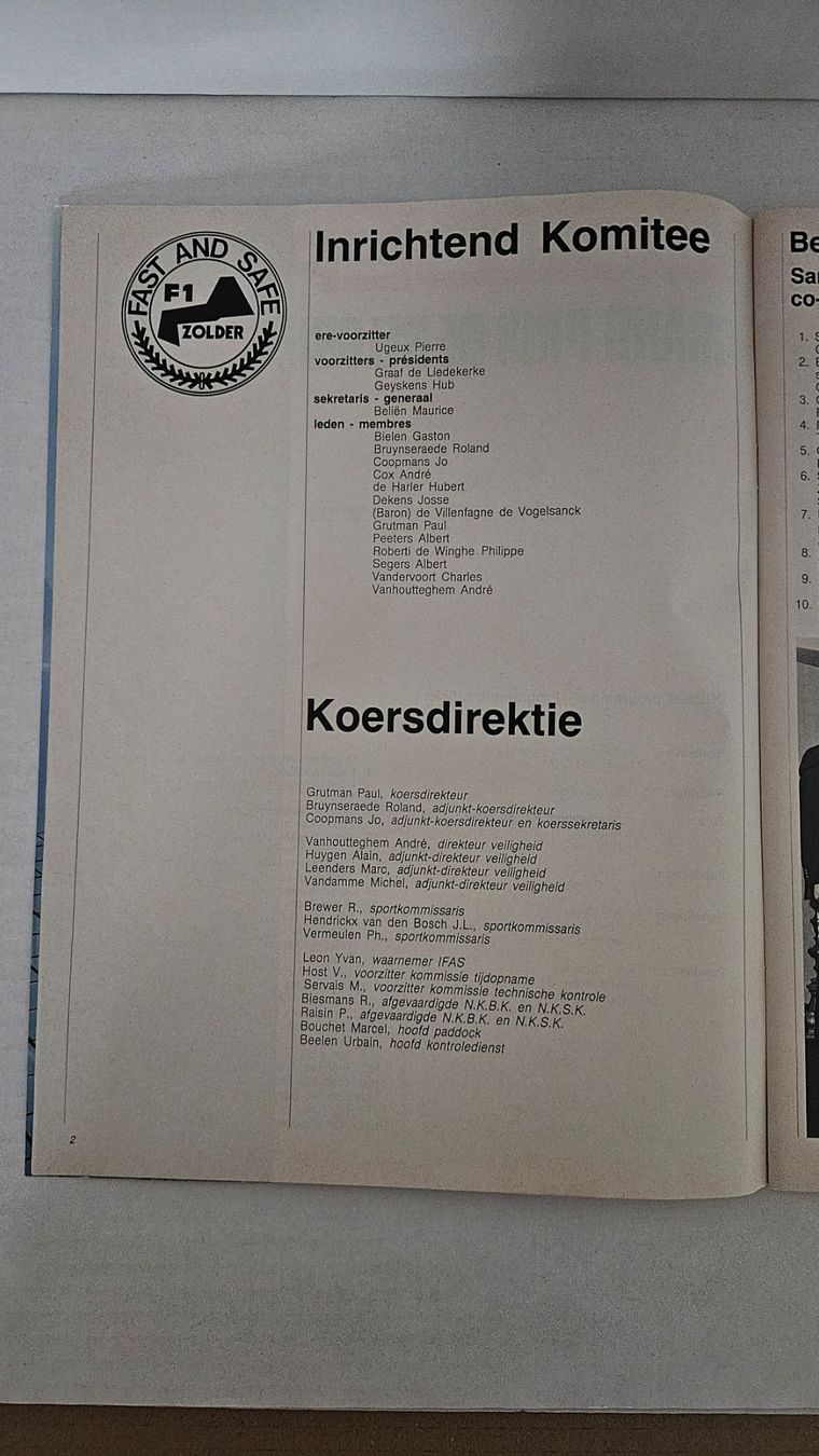 Documenti: Formel 1 Programmheft Zolder GP Belgien 1981 – Usato da Wangen SZ venduto da Auction-Sea 1