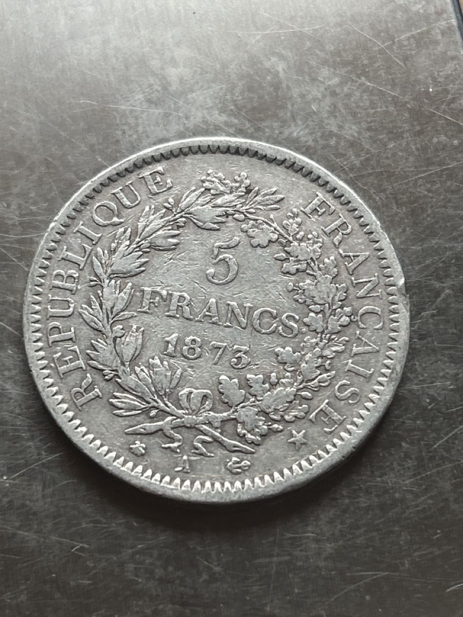 Tutti le monete: Antike 5 Francs Silbermuenze1873 – Usato da Laufen venduto da Bellavitaboom 1