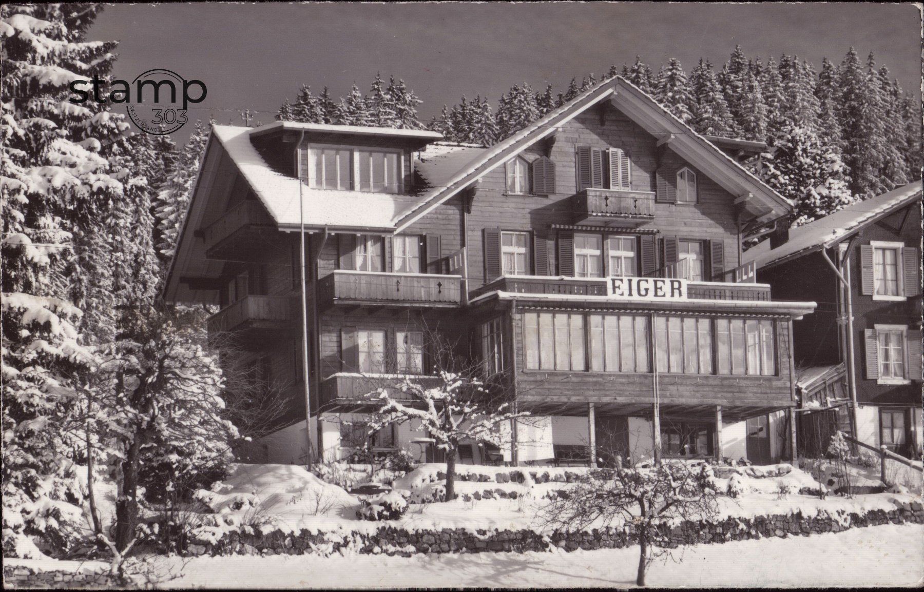 Ansichtskarten: 1963 AK Beatenberg _ Pension Eiger – Gebraucht aus Eggersriet von stamp303