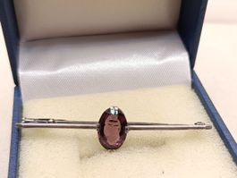 Art Deko 925er Silber Brosche mit Amethyst um 1930j Top