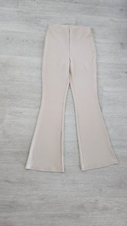 H&M Stoffhose Schlaghose Beige, Gr. S