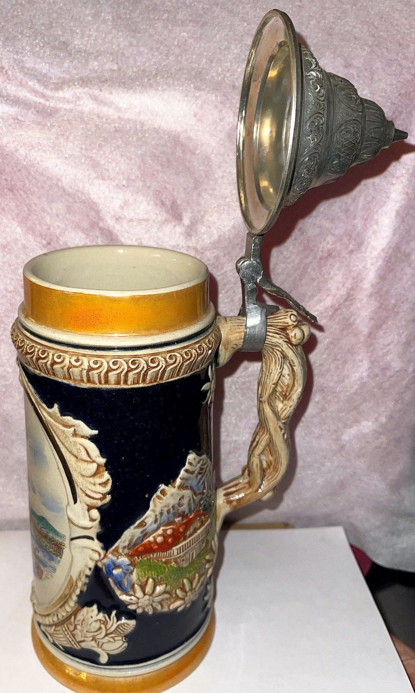 Bicchieri: Bierhumpen Geneve mit Zinndeckel – Nuovo (secondo la descrizione) da Lutzenberg venduto da Truhe 5
