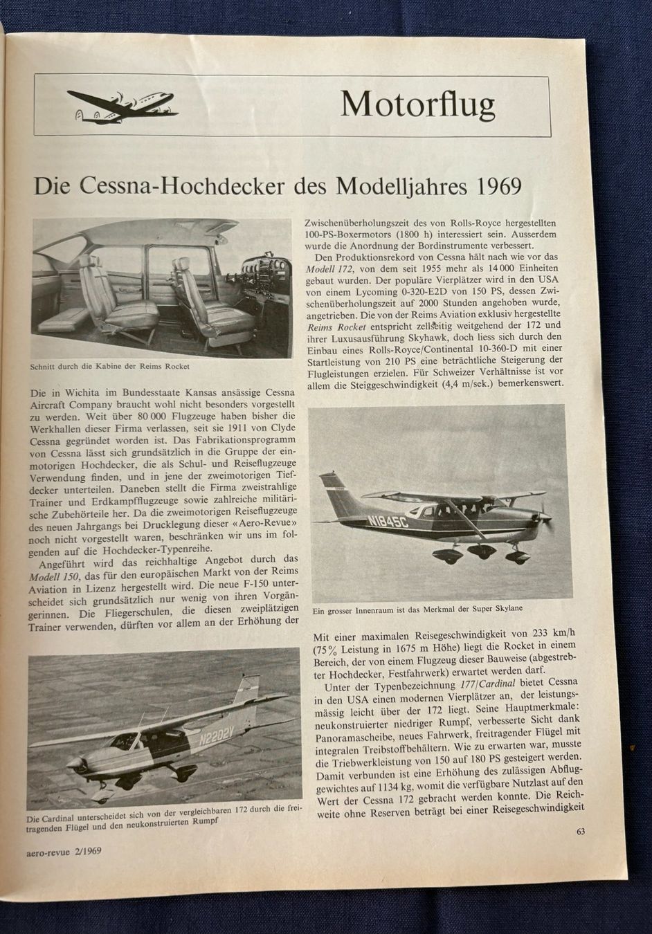 Revues & Magazines: AERO REVUE FEBRUAR 1969 – D'occasion à Ostermundigen par Wyatt-Earp 2