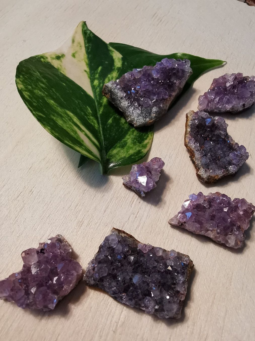 Minerali & Pietre curative: 7 kleine Amethyst Drusen Stücke – Nuovo e nell'imballaggio originale da Dierikon venduto da Buntspecht-10 7
