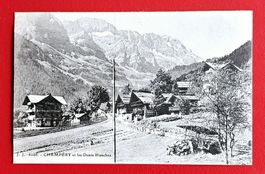 AK PPC CHAMPERY MONTHEY VALAIS ET LES DENTS BLANCHES NOIR/BL