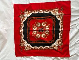 Rotes Foulard mit zentralem Muster, 76 x 74 cm, Polyester