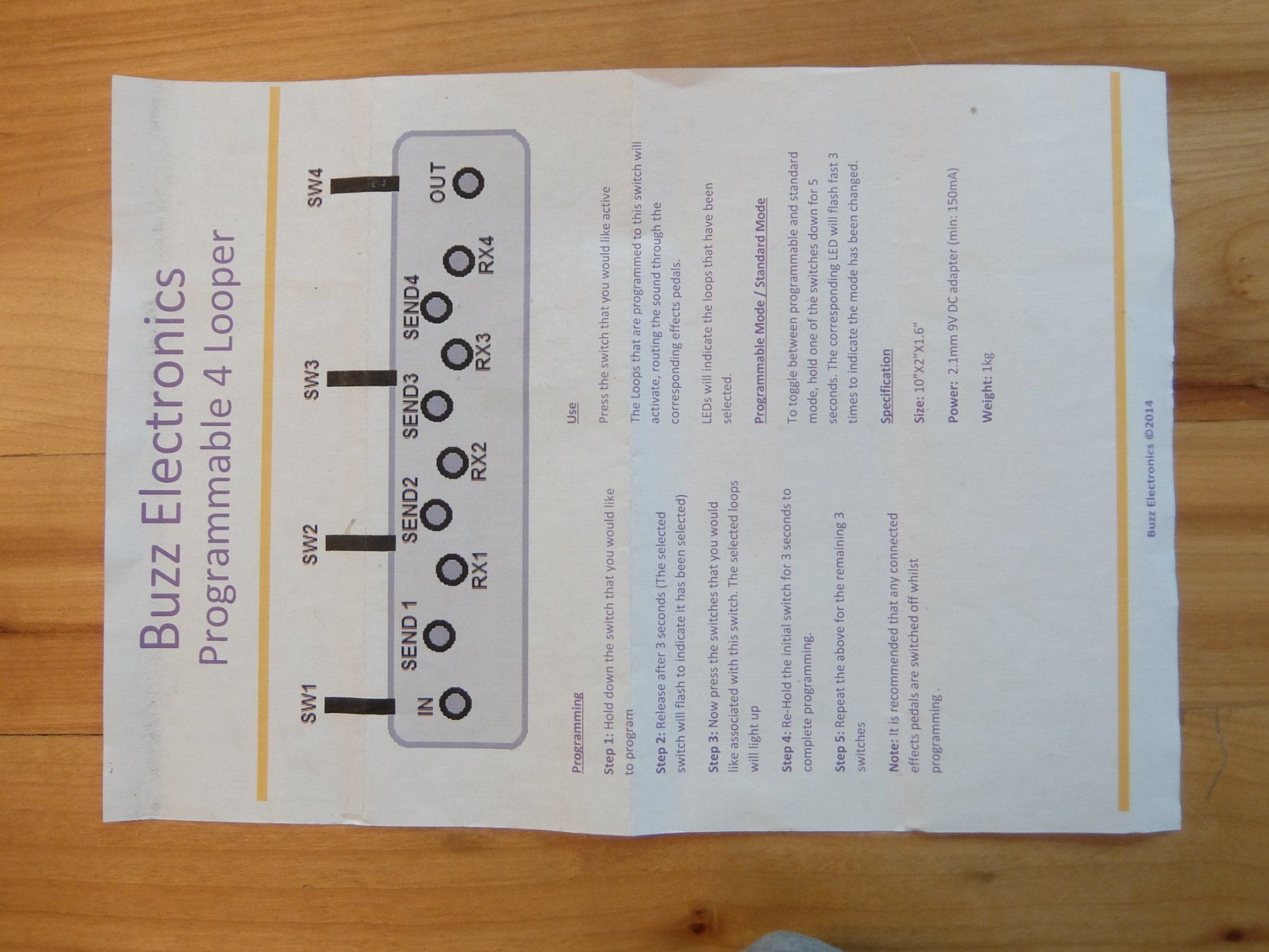 Strumenti musicali: Buzz Electronics - Programmable 4 FX Looper/Switch – Usato da St. Gallen venduto da qflm 1
