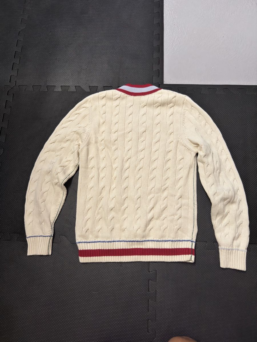 Lacoste Pullover & Sweatshirts: Lacoste Cable-Knit V-Neck Pullover – Creme – Grösse S – Gebraucht aus Hittnau von gymrat007 3