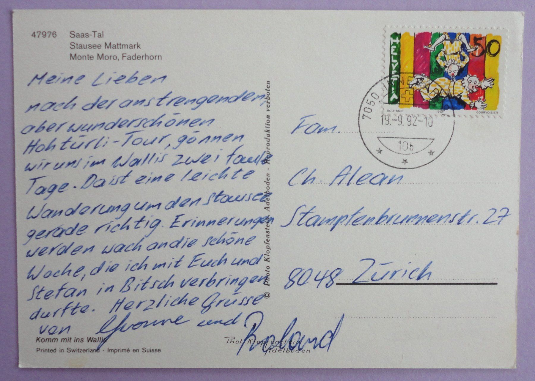 Cartoline postali: Saas-Tal, Stausee Mattmark – Usato da Fétigny venduto da Billy2miny 1