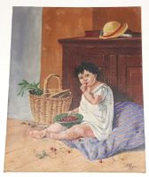 Ölgemälde „Les cerises de grand-maman“ - Peinture à l'huile