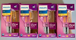 Lot 4x Ampoules Philips LED E27 10.5W=100W Neuves