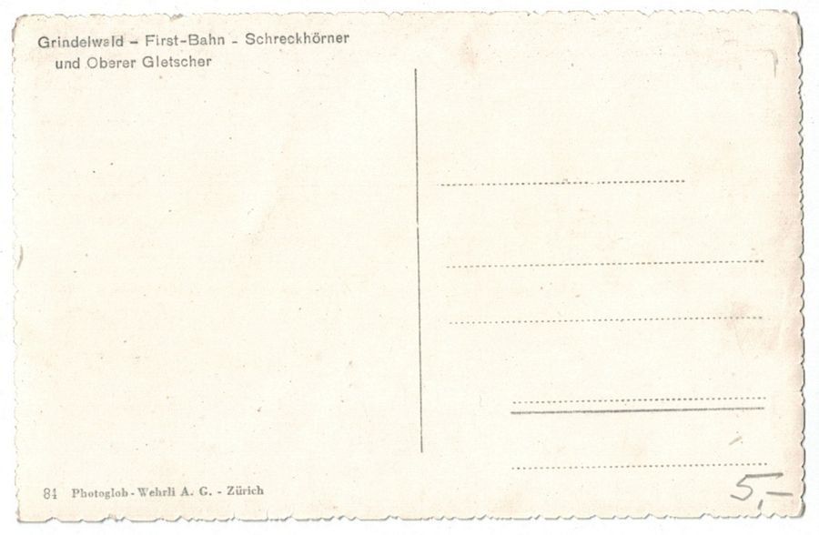 Cartoline postali: Grindelwald, First-Bahn, um 1935-40 – Usato da Frauenfeld venduto da POML 1