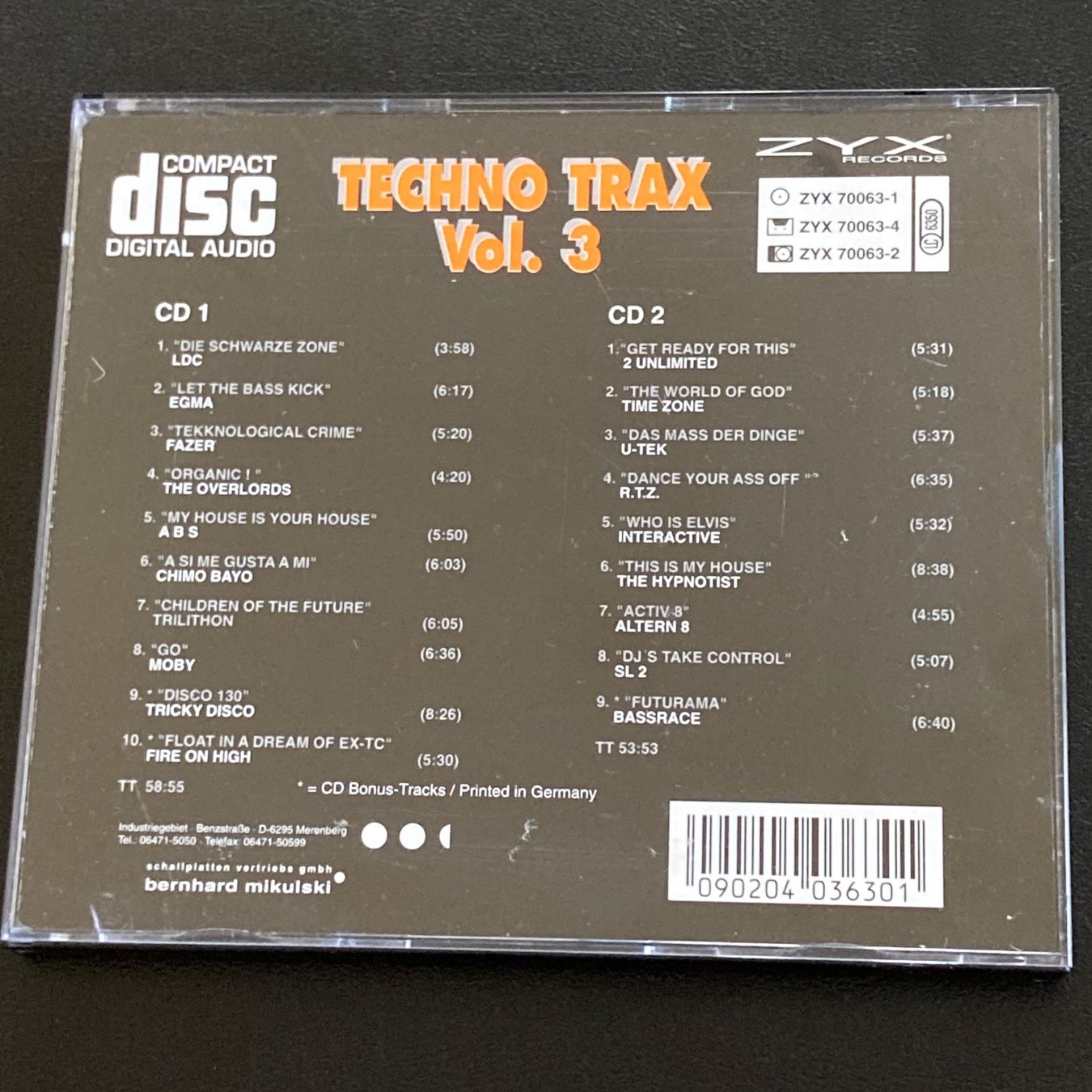 CD: V/A - Techno Trax Vol. 3, 2CD | ZYX, Moby, Altern 8 .... – Usato da Bern venduto da Ntsamina 1