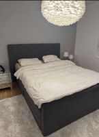 Bett mit Bettkasten, grau,160x200 cm, guter Zustand!