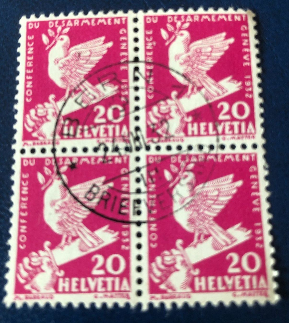 Tutti i francobolli: 4 er Block Nr.187 mit Vollstempel Bern – Usato da Aarau venduto da Billa007