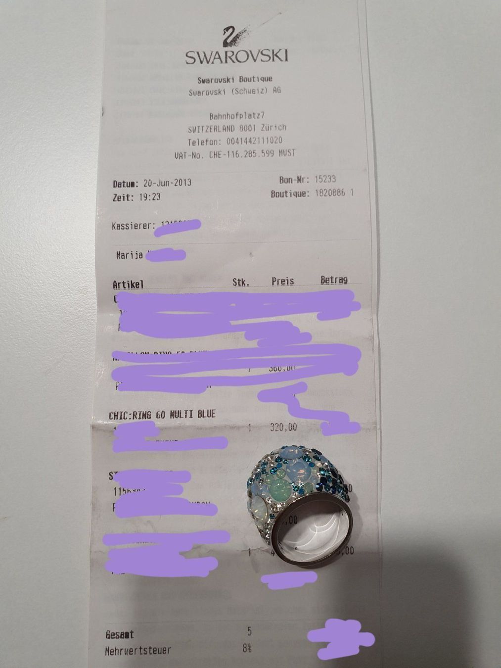 Swarovski Anelli: Swarovski ring chic multi blue – Nuovo (secondo la descrizione) da Steinmaur venduto da DS89 8