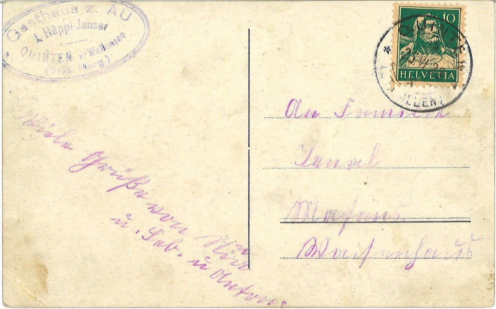 Cartoline postali: Antike Ansichtskarte Quinten (SG) – Usato da Chur venduto da mar_95xd 1