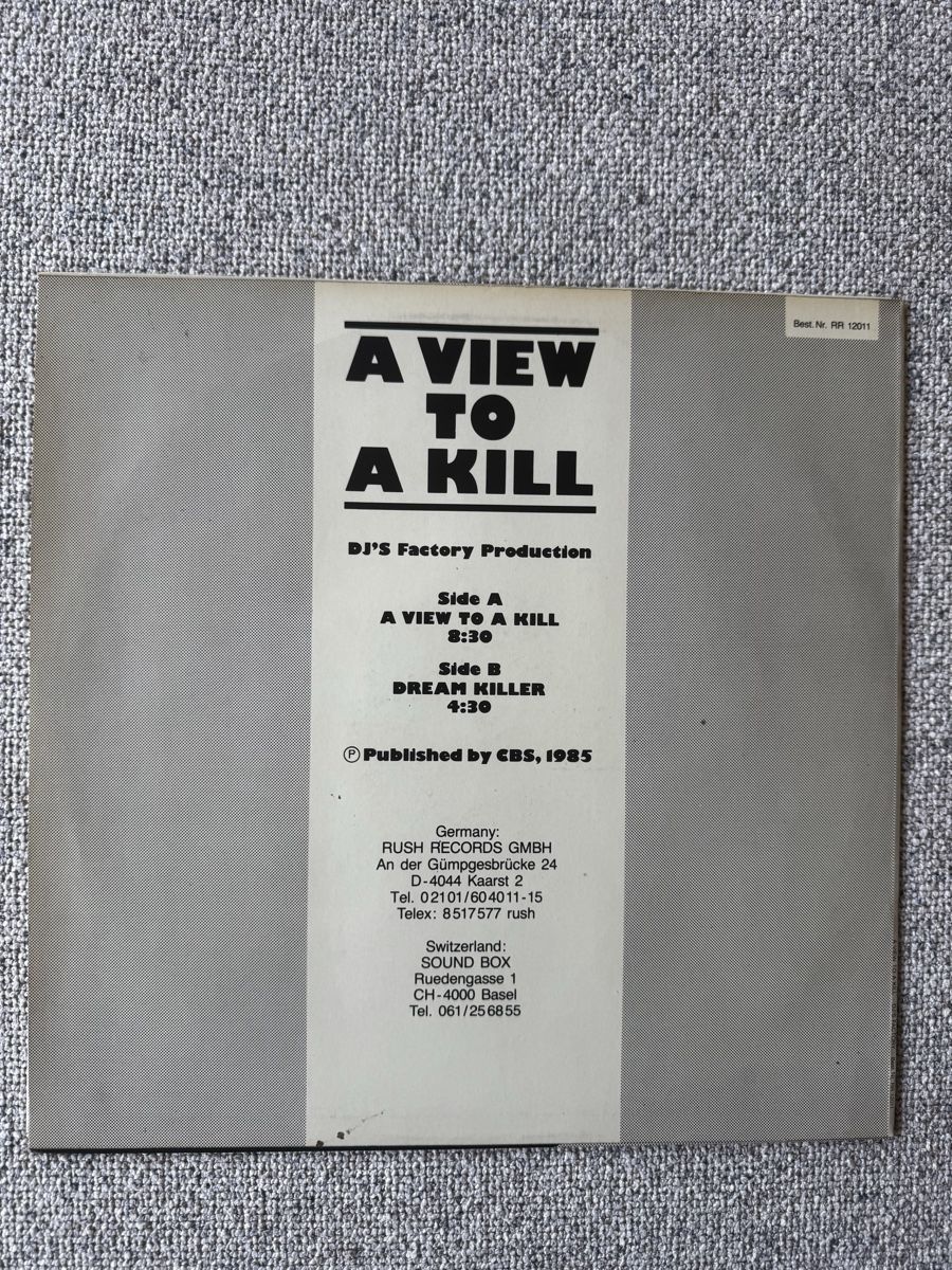 Schallplatten: DJ's Factory - A View To A Kill - 12" Maxi - 80s – Gebraucht aus Rorbas von BlackstarRecords 1