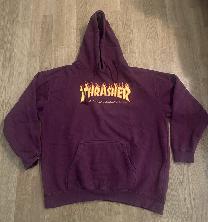 Thrasher Hoodie, Lila mit Flammen-Logo (Gebraucht) in Winterthur