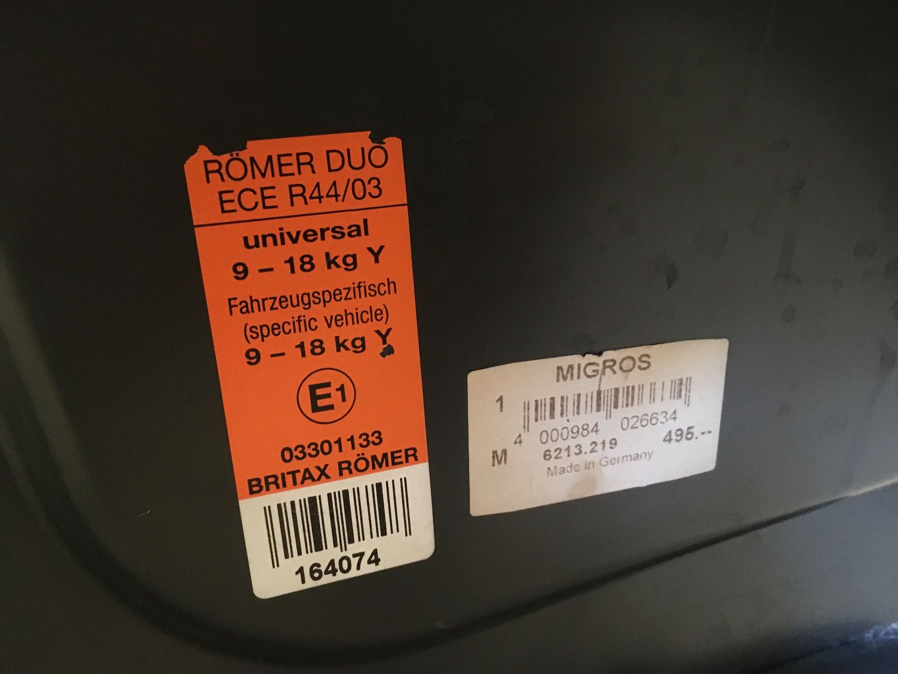 Seggiolini per auto: Römer Duo Plus 9-18 kg – Usato da Balterswil venduto da Daia4 4