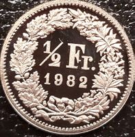50 Rappen Schweiz 1982 pp / aus Münzsatz/in einer Münzkapsel