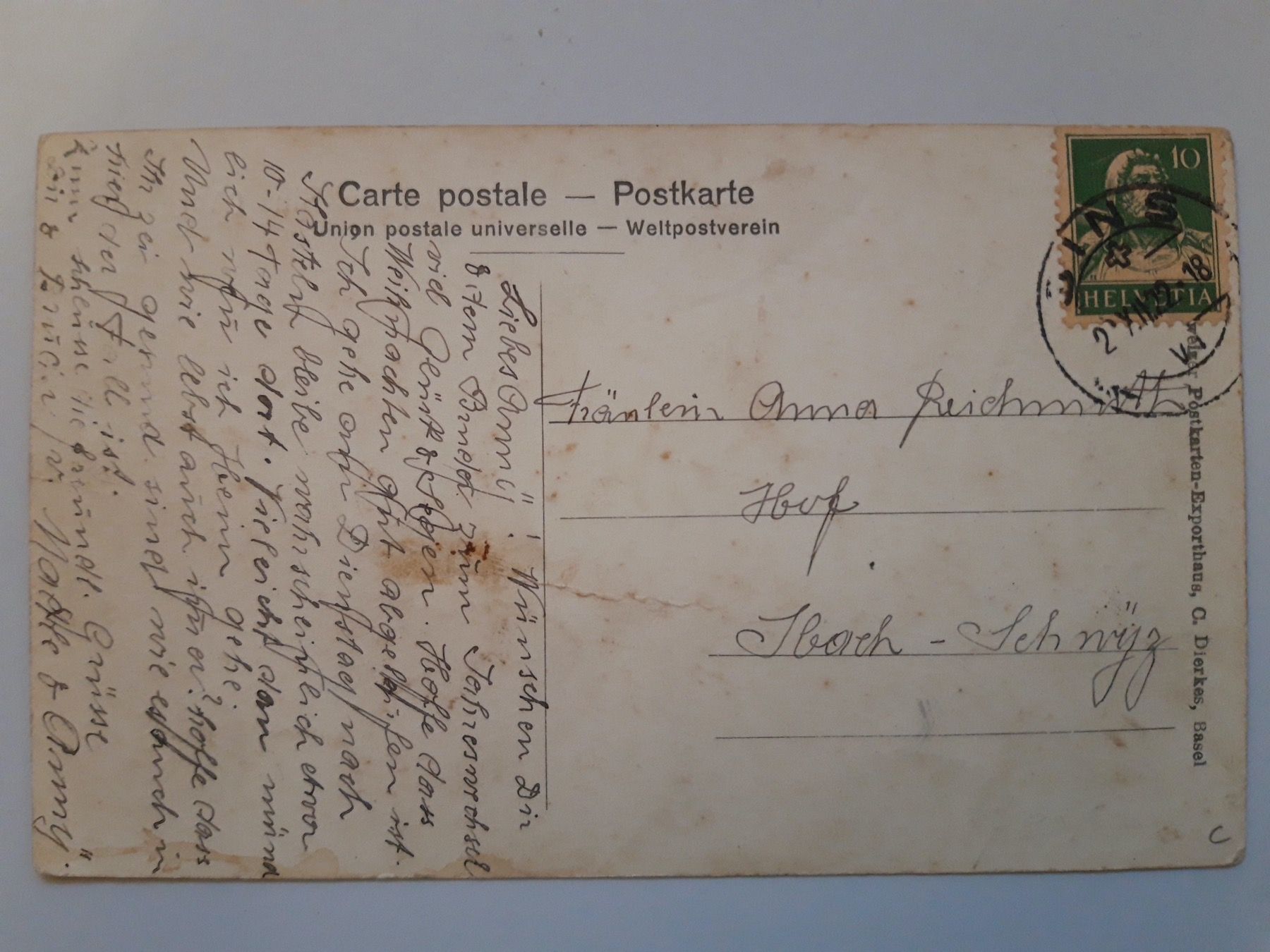 Ansichtskarten: Gruss aus Sins 1922 – Gebraucht aus Sargans von nicsam1815 1