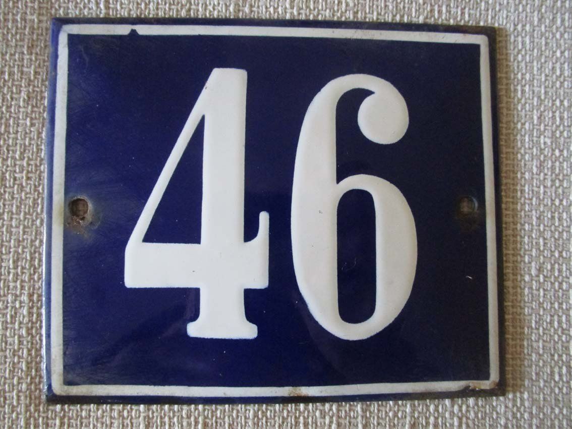 Schilder: Emailschild Hausnummer 46 – Gebraucht aus Arlesheim von Prohof