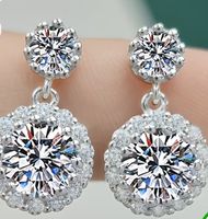 Boucles d'oreille argent avec moissanites 2 ct certifié GRA