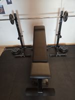 Bodybuilding Bench komplett mit Langhantel & Gewichten 