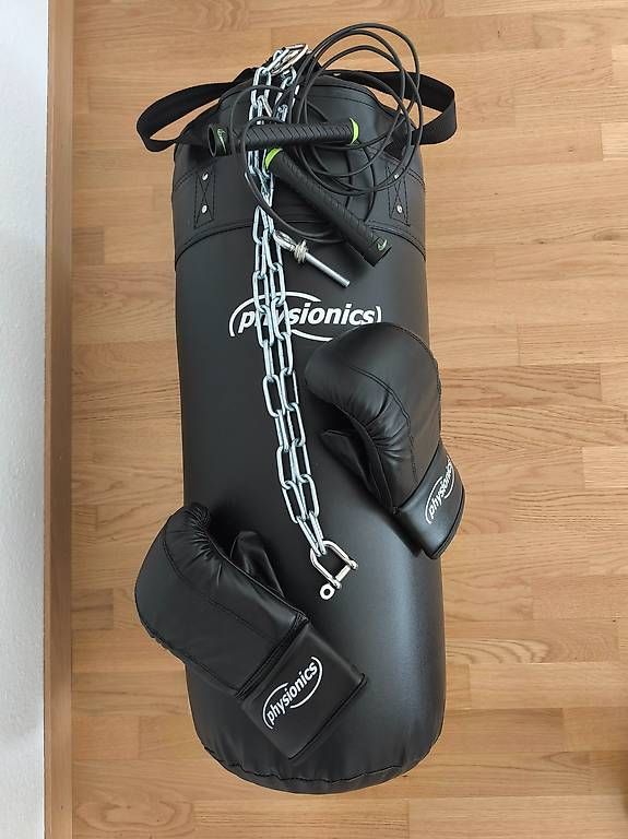 Sacchi da boxe: Physionics Boxsack-Set + Handschuhe & Springseil neuwertig – Usato da Greifensee venduto da ProNett 3