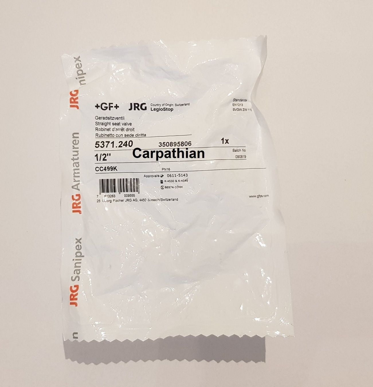 Rubinetteria: JRG Geradsitzventil 1/2" inkl. Entleerhahn – Nuovo e nell'imballaggio originale da Unterlunkhofen venduto da Carpathian 2