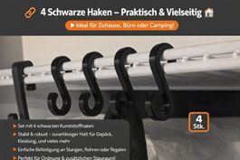 🪝 S‑Haken – 4 Stück (black)