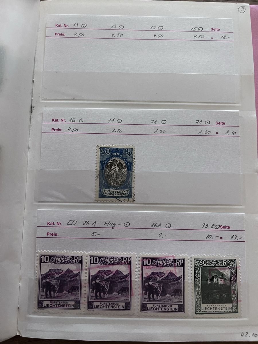 Tutti i francobolli: Briefmarken Auswahlheft Liechtenstein – Usato da Römerswil LU venduto da manuscha_ 3