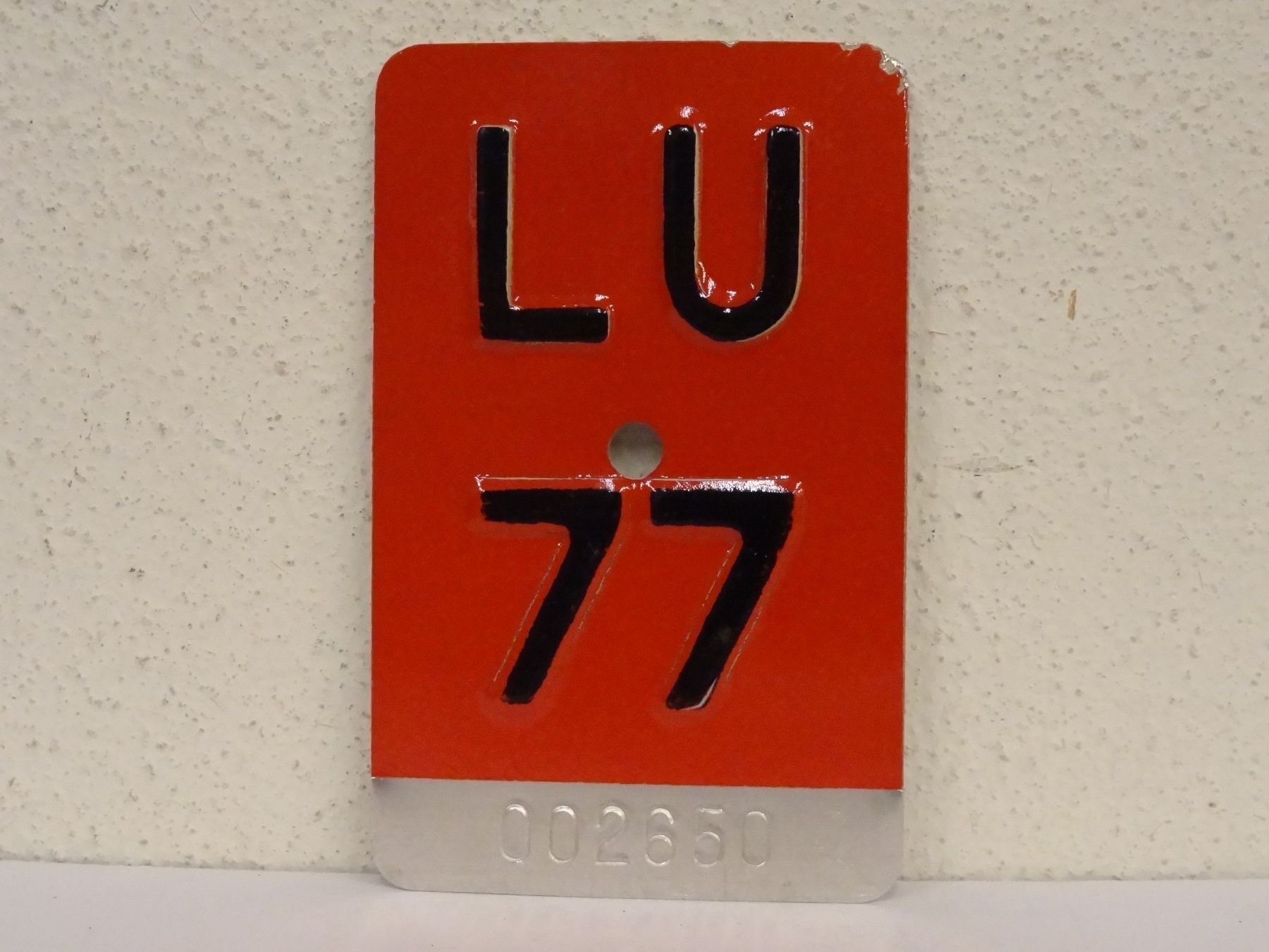 Ecriteaux: LU 77 VELONUMMER - FAHRRADSCHILD – D'occasion à Kerzers par djstarsky73