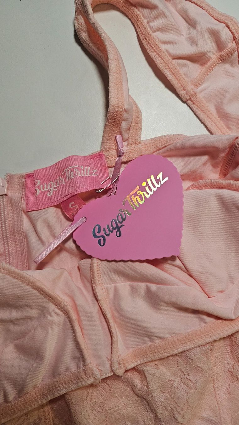 Vestiti: Mini-robe Dolls Kill Sugar Thrillz rose pâle – Nuovo e nell'imballaggio originale da Lausanne venduto da feathernox 2