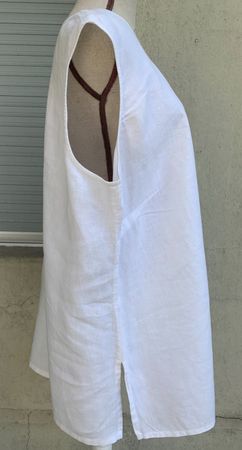 Superbe top débardeur blanc 100% pur lin grande taille t.54