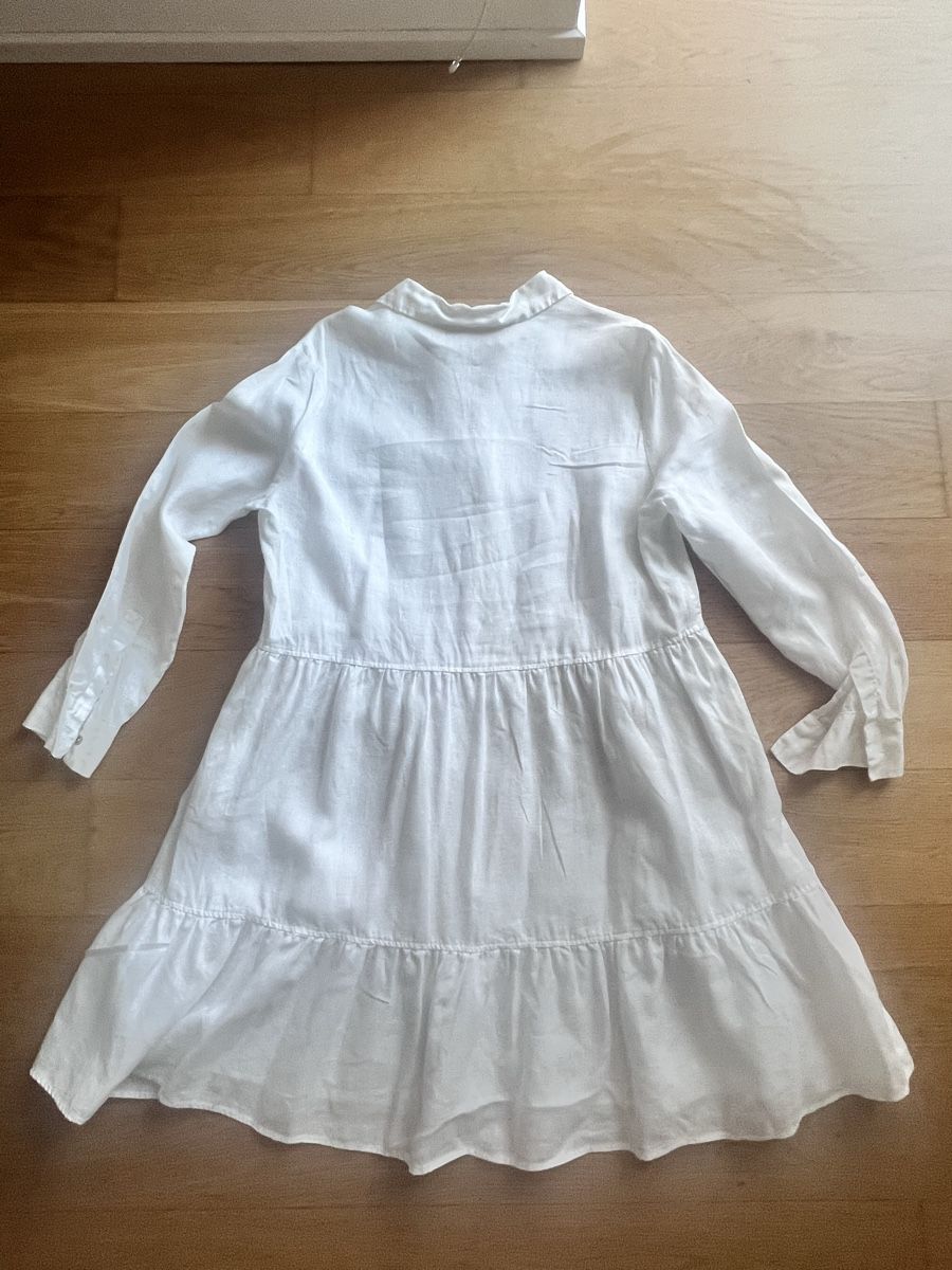 Mango Kleider: Weisses Leinenkleid Mango – Gebraucht aus Zürich von FrauAntje