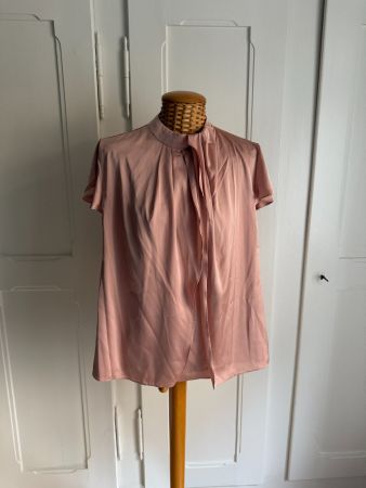Satin Bluse altrosa fliessend M