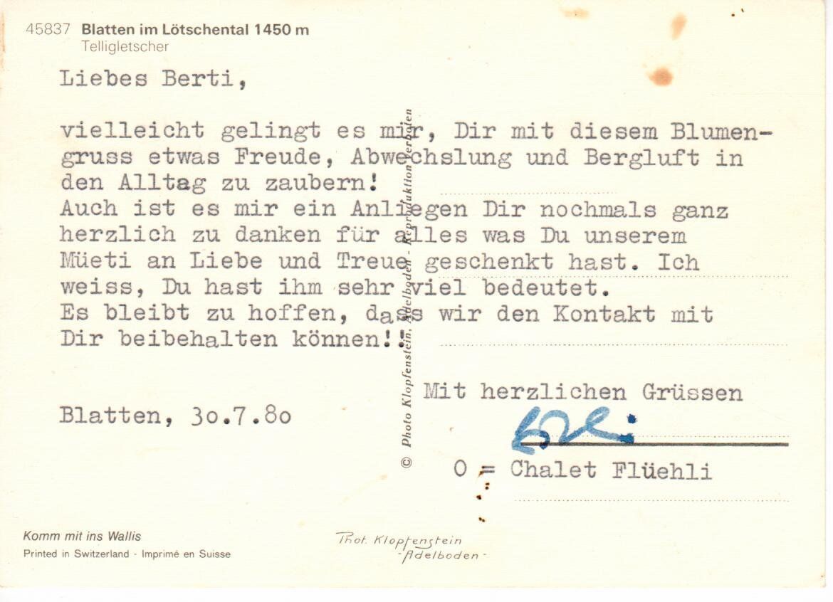 Cartes postales: Blatten Lötschental – D'occasion à Wolhusen par Curver9 1