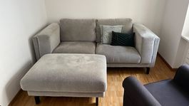 3er IKEA Sofa mit Hocker