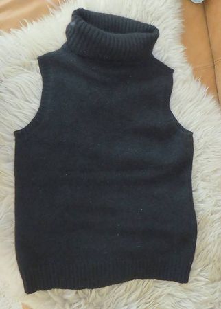 Rollkragen- Tanktop, Oberteil, S-M, Wolle