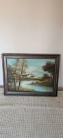 Vintage Landschaftsgemälde Öl auf Leinwand 