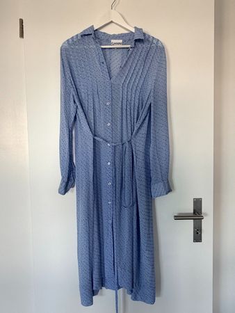 GANNI Midikleid Gr. 36 | Hellblau | 100 % Viskose