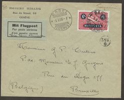 Flugpost Schweiz 1925 Basel Brüssel ab Genf Luftpost