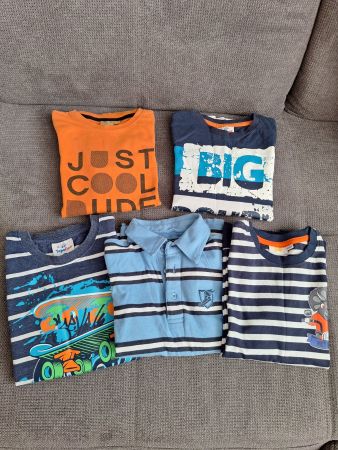 5 T-Shirts langarm für Jungen Gr.122-128