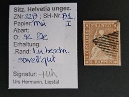 Strubel 22 B SBK 260.- mit Bestimmung 22B1