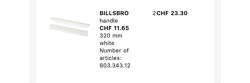 Ikea Portes: IKEA Billsbro Türgriffe PAX 4x – D'occasion à Zug par Katenths 2