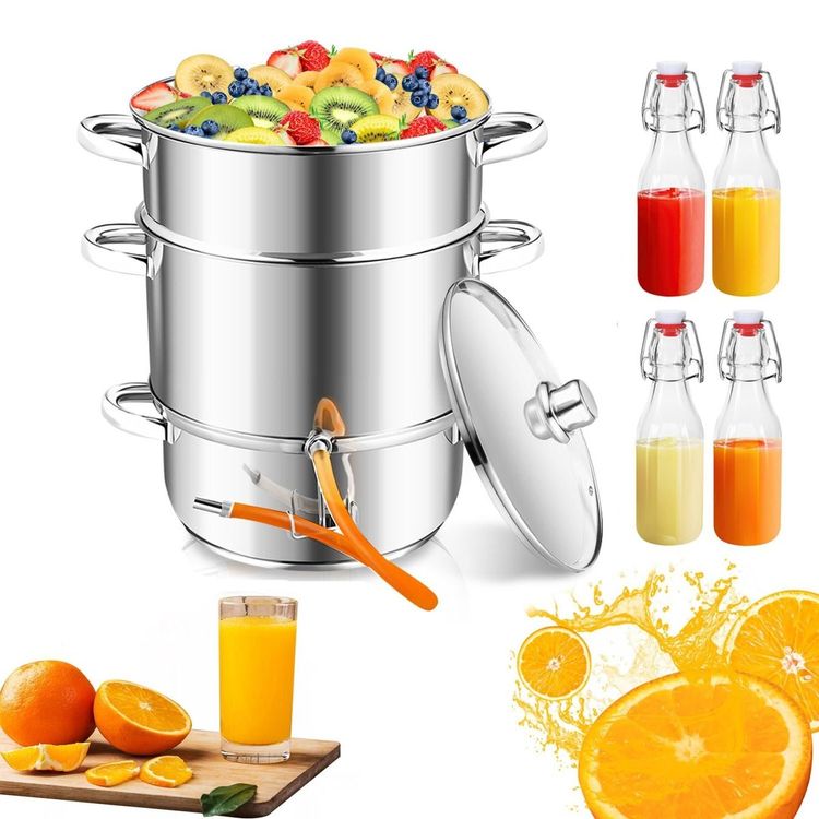 Mokeka Elektrische Zitruspresse Aus Edelstahl – 700 Ml, 2 Kegel & Hohe Saftausbeute – Ideal Für Orangen, Zitronen & Grapefruits