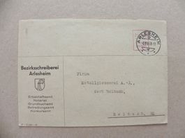 Brief Post Stempel Arlesheim Baselland BL 1948 Bezirk