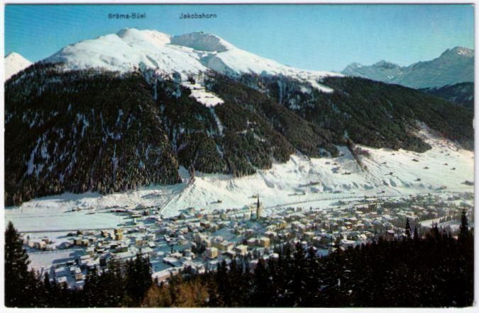 Cartoline postali: Davos mit Jalobshorn – Usato da Binningen venduto da Mountainrider
